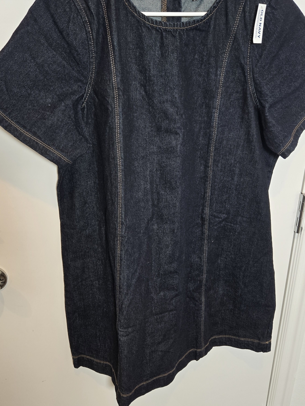 Old Navy Dark Denim Short Sleeve Shift Dress